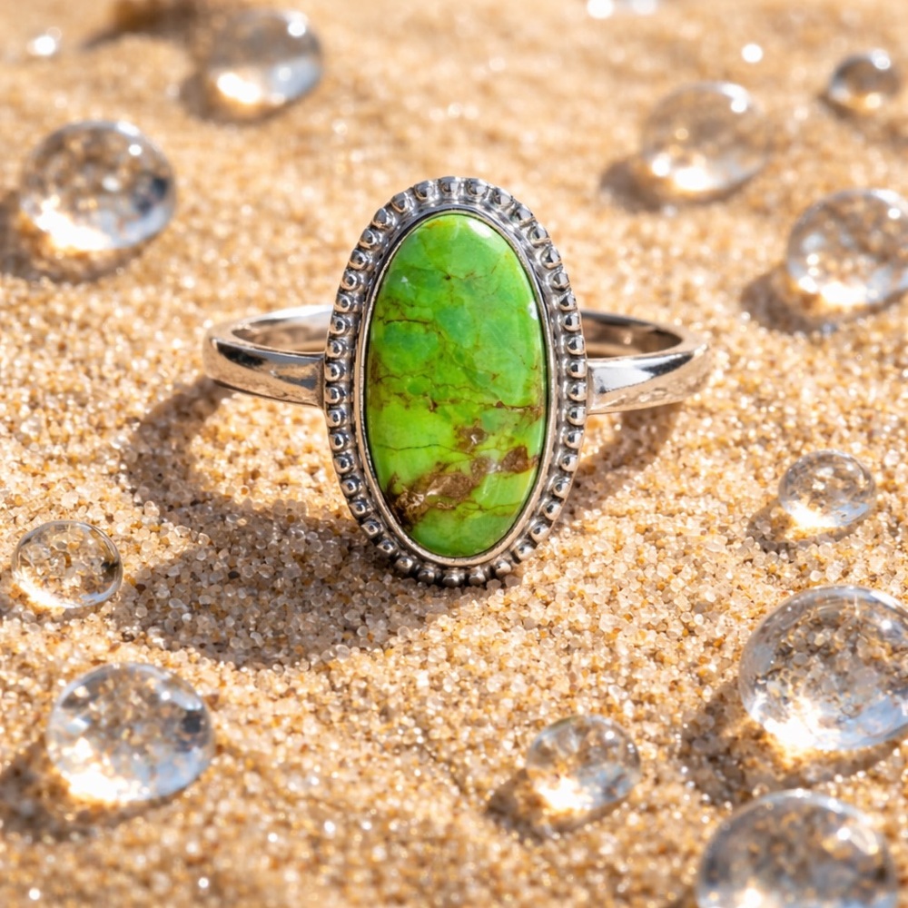 Green Copper Turquoise Ring